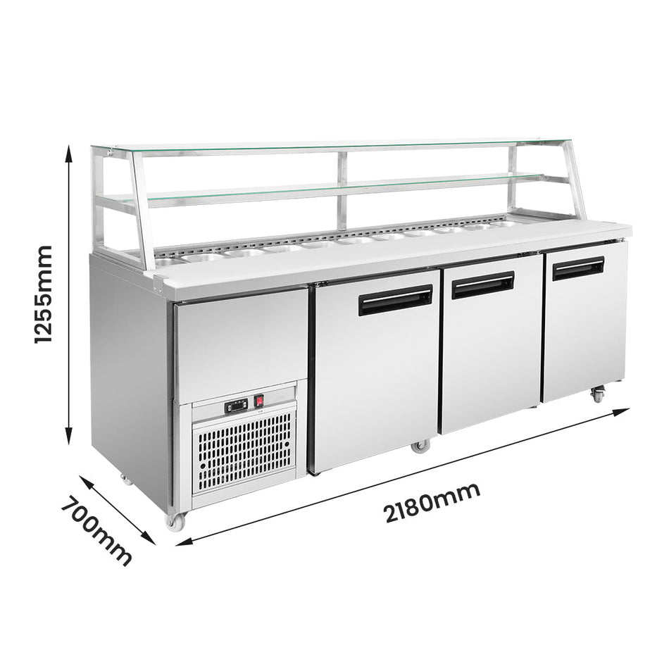 Thermaster Three Door Deluxe Sandwich Bar SCB/21 - Commercial Kitchen Appliances