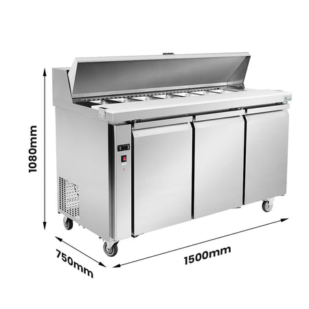 Thermaster Three Door Sandwich Bar SLB150 - Commercial Kitchen Appliances