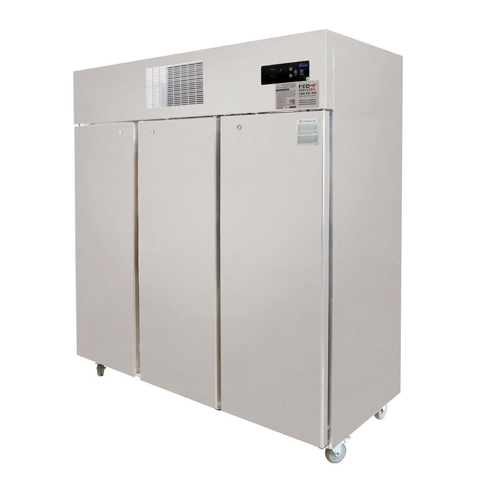 Thermaster Three Door Stainless Steel Upright Storage Freezer SUF1500 - Commercial Kitchen Appliances