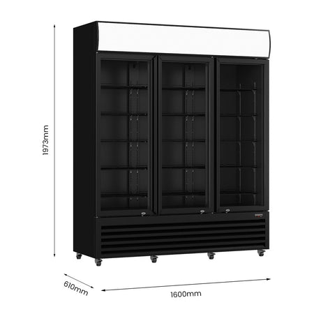 Thermaster LG-1203BP — three glass doors with adjustable shelves