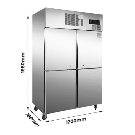 Thermaster Tropical 4 X ½ Door SS Freezer 689L SUF1000 - Commercial Kitchen Appliances