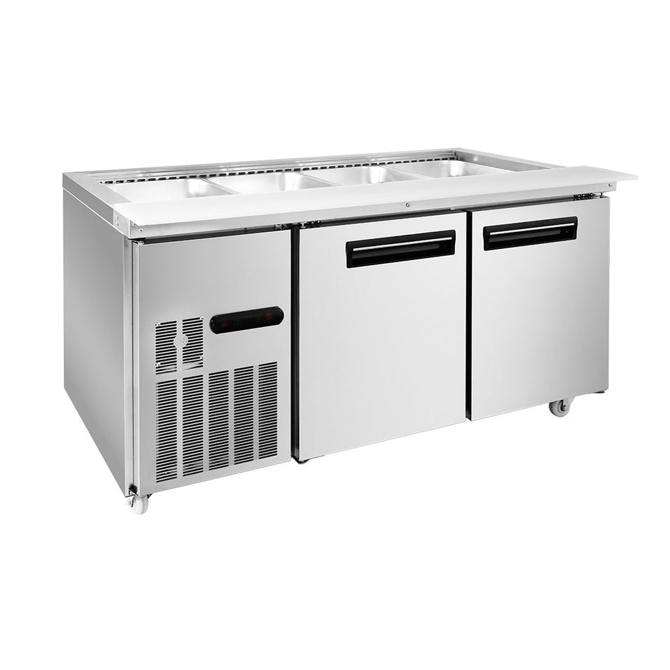 Thermaster Two Door Cold Bench Salad Station 4x1/1 GN Pans PG150FA - XB - Commercial Kitchen Appliances