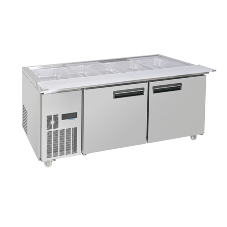 Thermaster Two Door Cold Bench Salad Station 5x1/1 GN Pans PG180FA - XB - Commercial Kitchen Appliances
