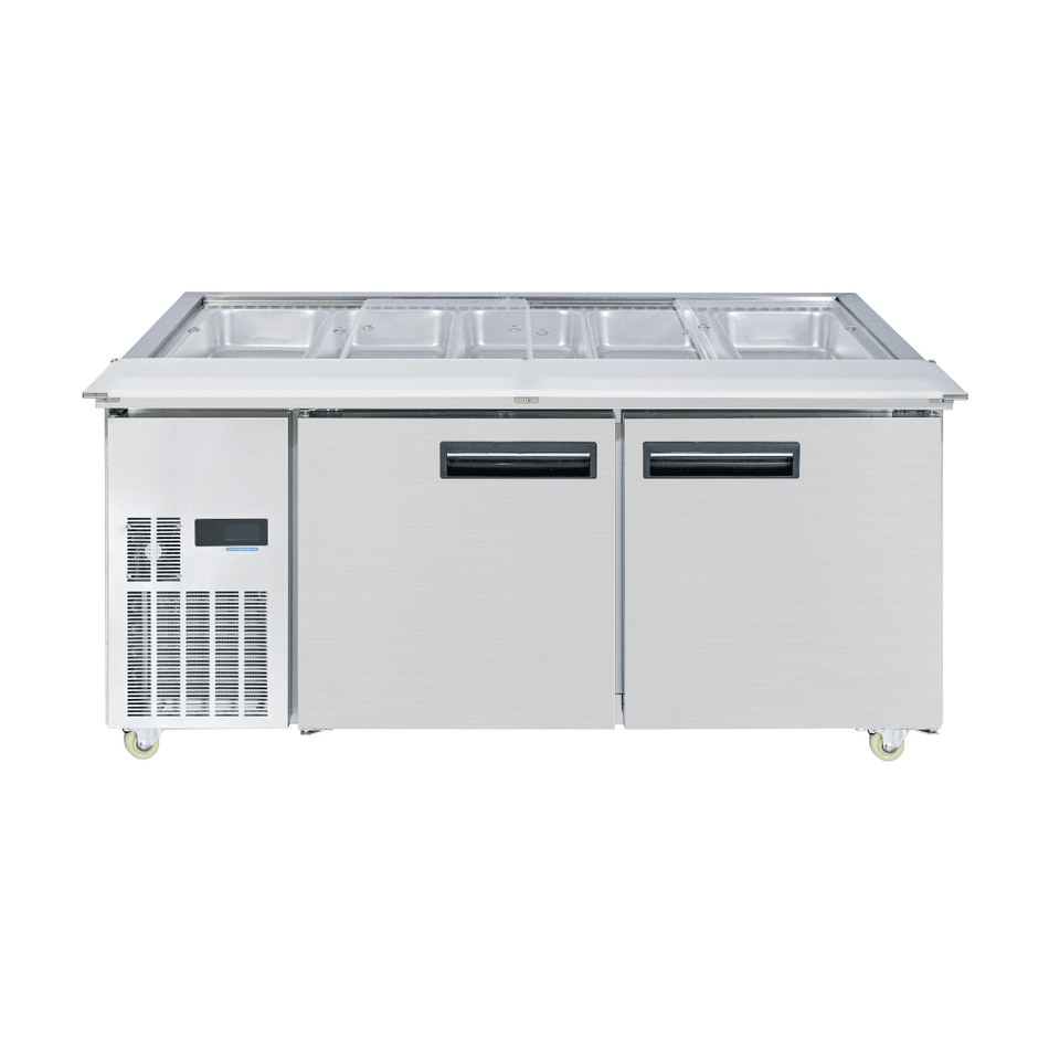 Thermaster Two Door Cold Bench Salad Station 5x1/1 GN Pans PG180FA - XB - Commercial Kitchen Appliances