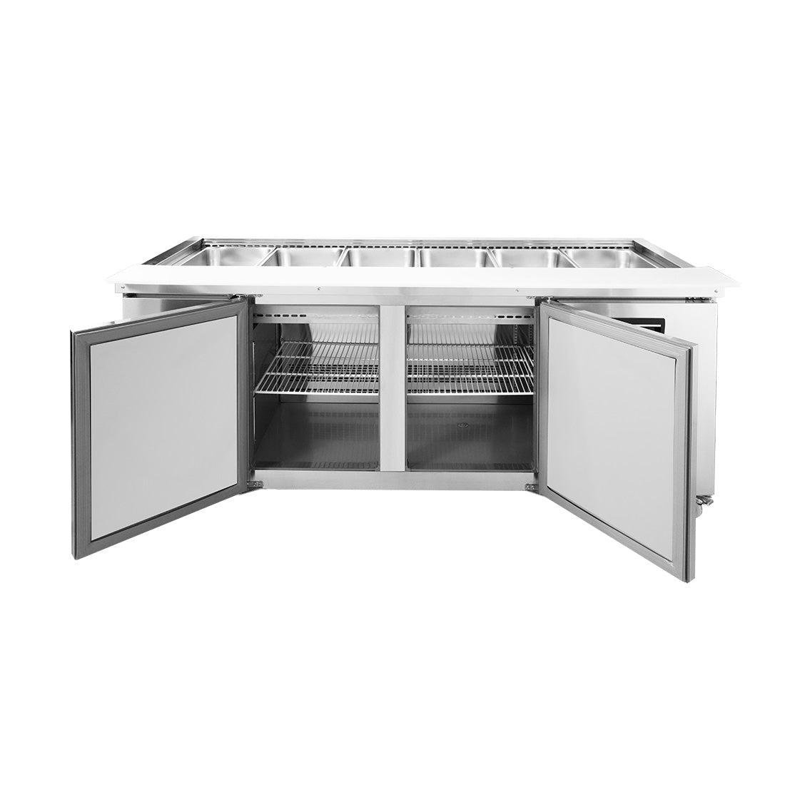 Thermaster Two Door Cold Bench Salad Station 6x1/1 GN Pans PG210FA - XB - Commercial Kitchen Appliances