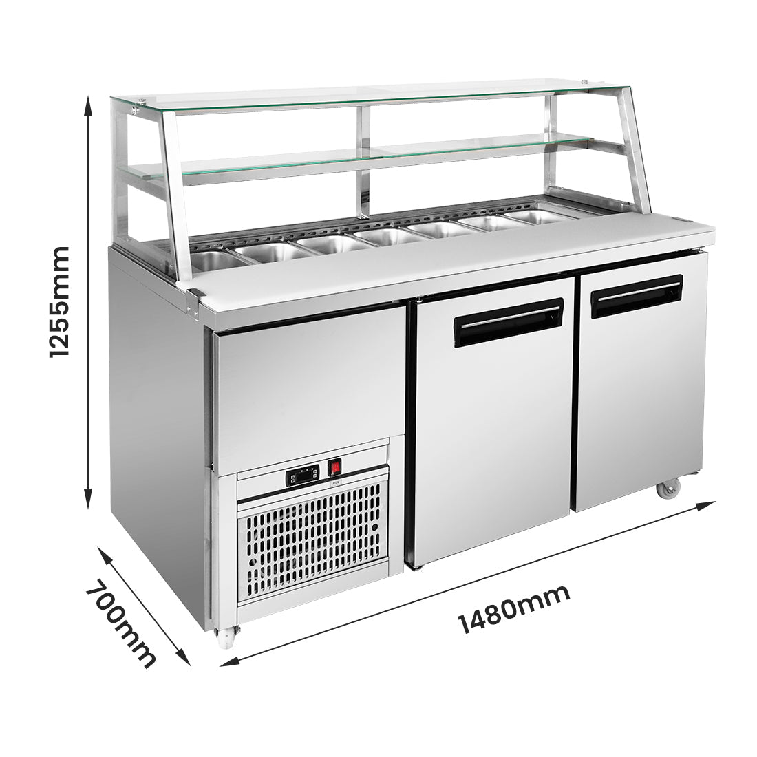 Thermaster Two Door Deluxe Sandwich Bar SCB/15 - Commercial Kitchen Appliances