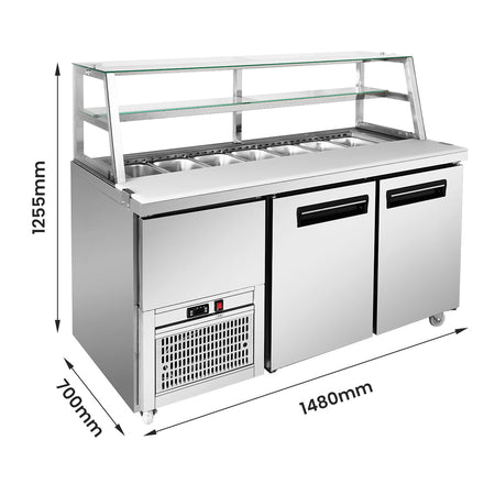 Thermaster Two Door Deluxe Sandwich Bar SCB/15 - Commercial Kitchen Appliances
