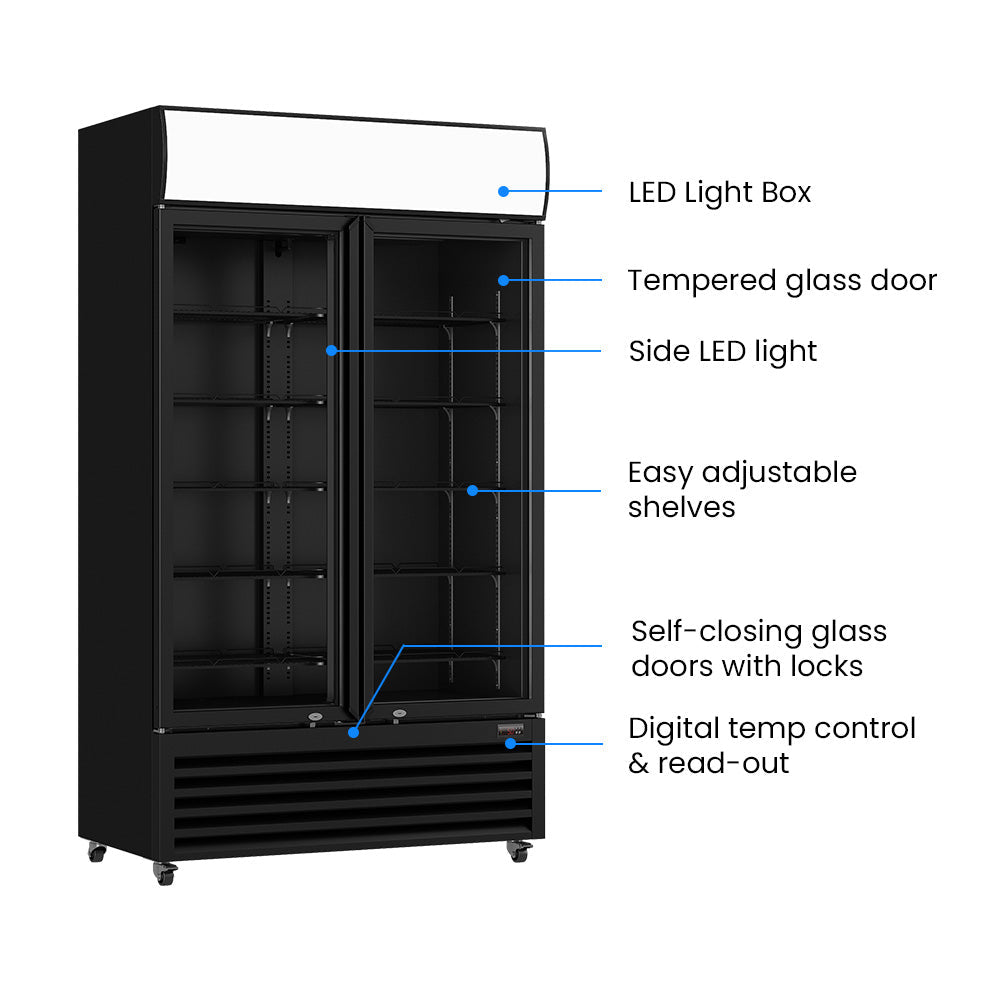 Thermaster Two Glass Door Colourbond Upright Drink Fridge LG - 730BP - Commercial Kitchen Appliances