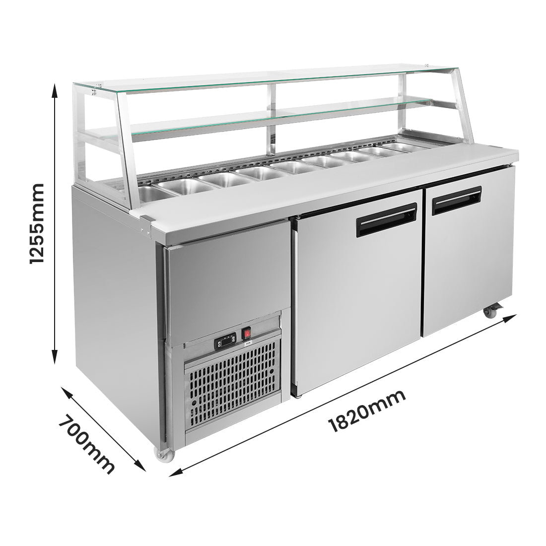 Thermaster Two Large Door Deluxe Sandwich Bar SCB/18 - Commercial Kitchen Appliances