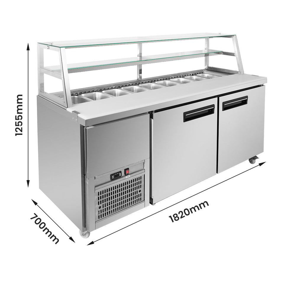 Thermaster Two Large Door Deluxe Sandwich Bar SCB/18 - Commercial Kitchen Appliances