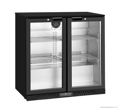 Thermaster Under Bench Double Heated Glass Doors Bar Cooler with Heater Switch LG - 208TD - Commercial Kitchen Appliances