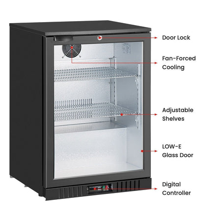 Thermaster Under Bench Single Door Bar Cooler 92L LG-138HC - Commercial Kitchen Appliances