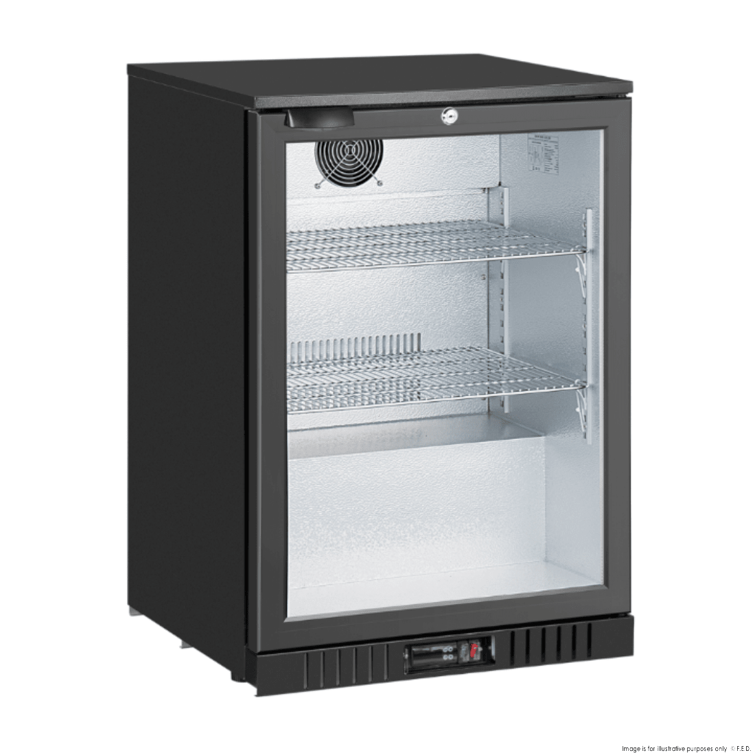 Thermaster Under Bench Single Heated Glass Door Bar Cooler with Heater Switch LG-138TD - Commercial Kitchen Appliances
