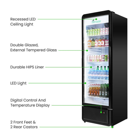 Thermaster Upright Glass Door Beverage Fridge - SDC - 343B - Commercial Kitchen Appliances
