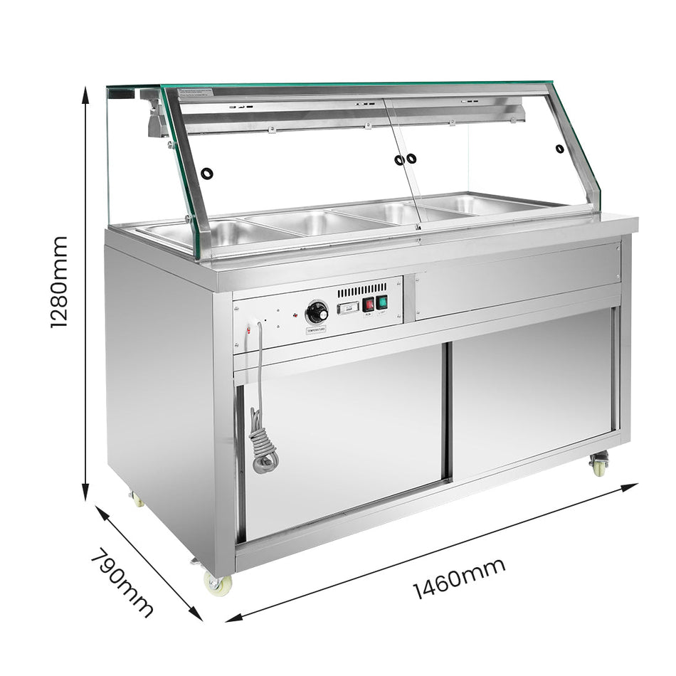 Thermaster Wet and Dry Bain Marie Display 4x1/1 GN Pans PG150FE - XG - Commercial Kitchen Appliances