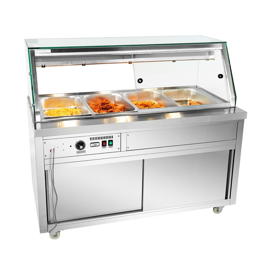 Thermaster Wet and Dry Bain Marie Display 4x1/1 GN Pans PG150FE-XG - Commercial Kitchen Appliances