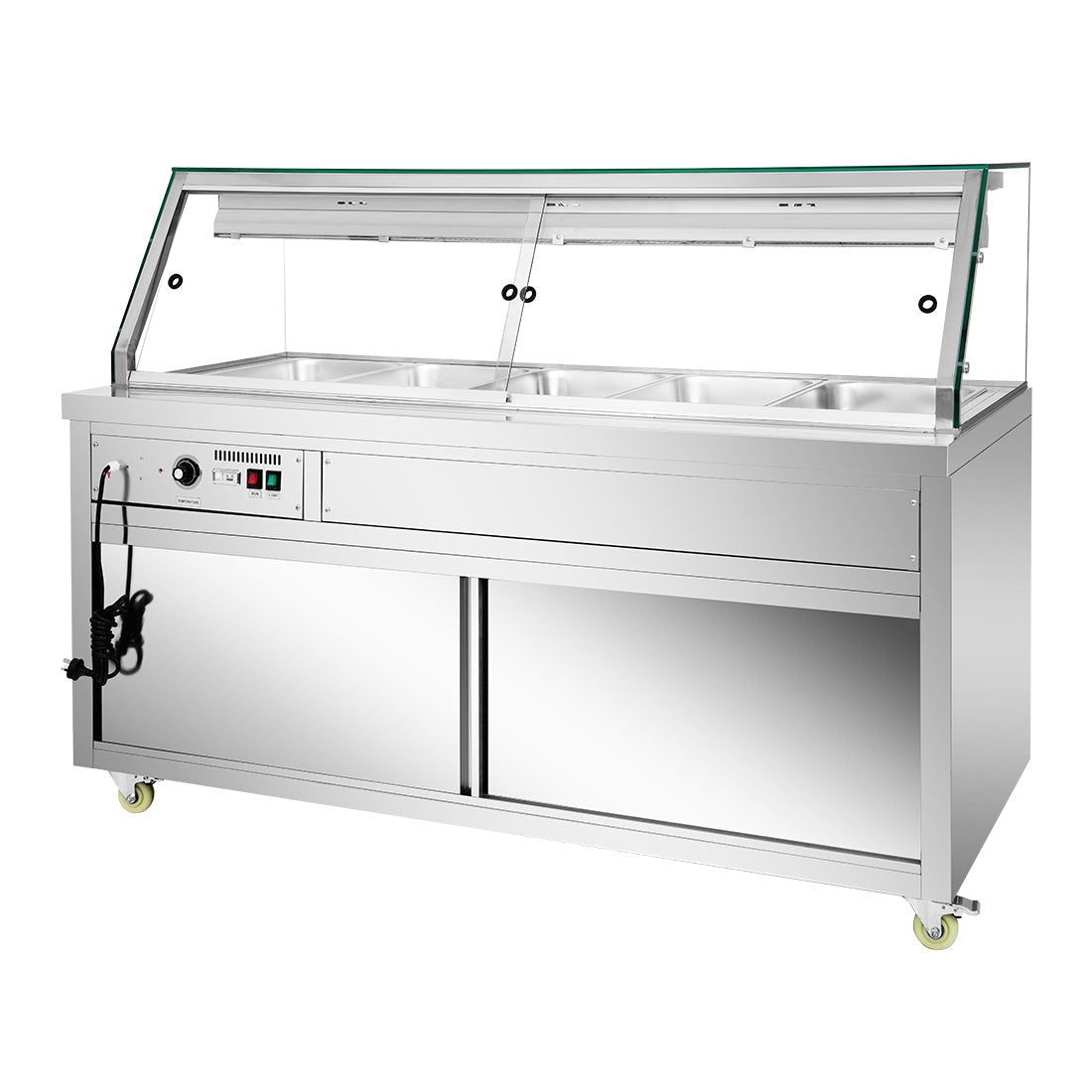 Thermaster Wet and Dry Bain Marie Display 5x1/1 GN Pans PG180FE - XG - Commercial Kitchen Appliances