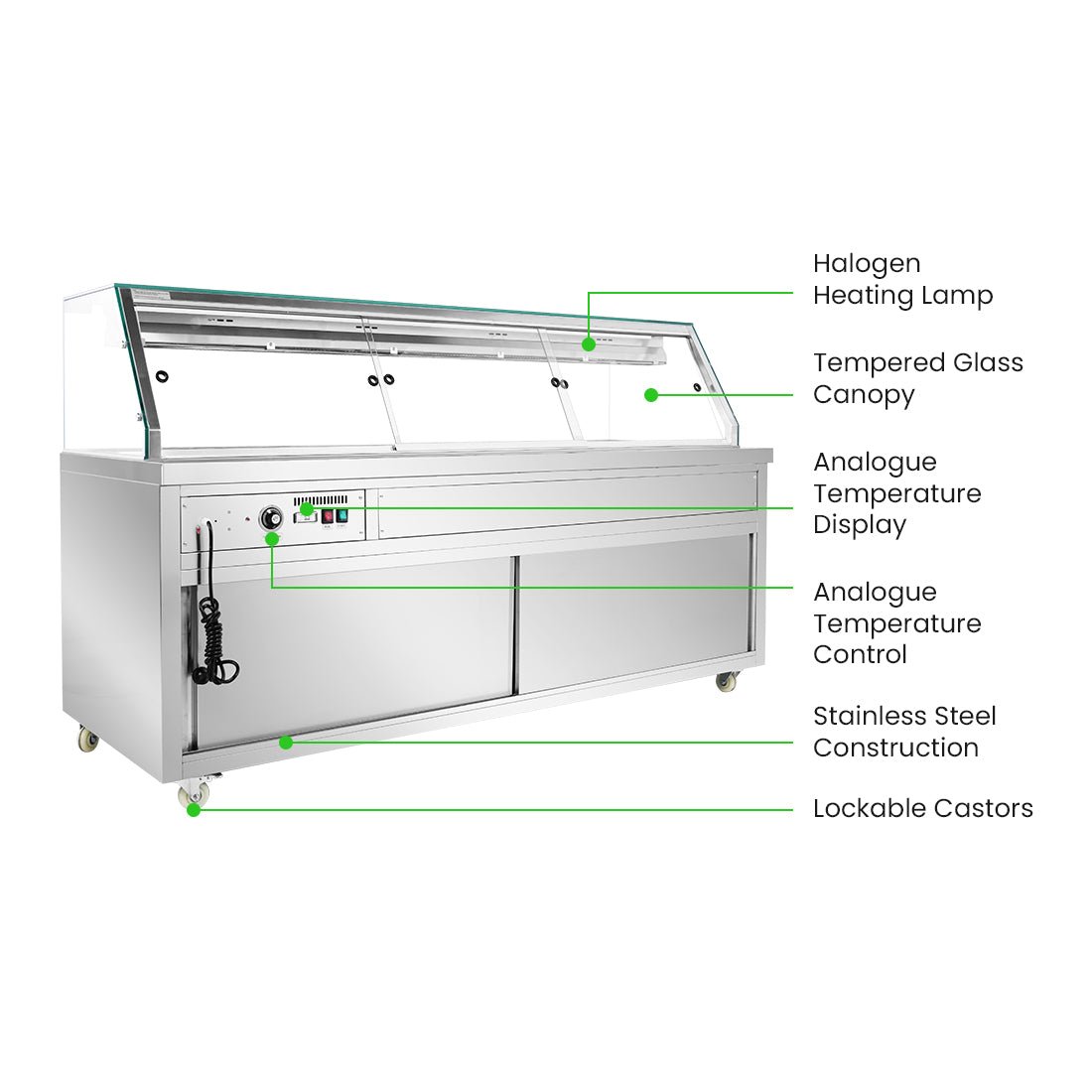 Thermaster Wet and Dry Bain Marie Display 6x1/1 GN Pans PG210FE - XG - Commercial Kitchen Appliances