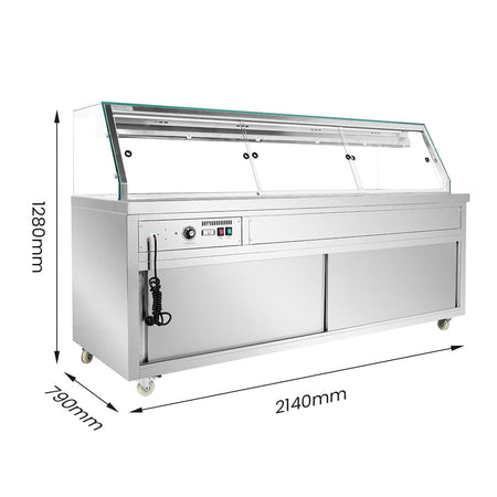 Thermaster Wet and Dry Bain Marie Display 6x1/1 GN Pans PG210FE - XG - Commercial Kitchen Appliances