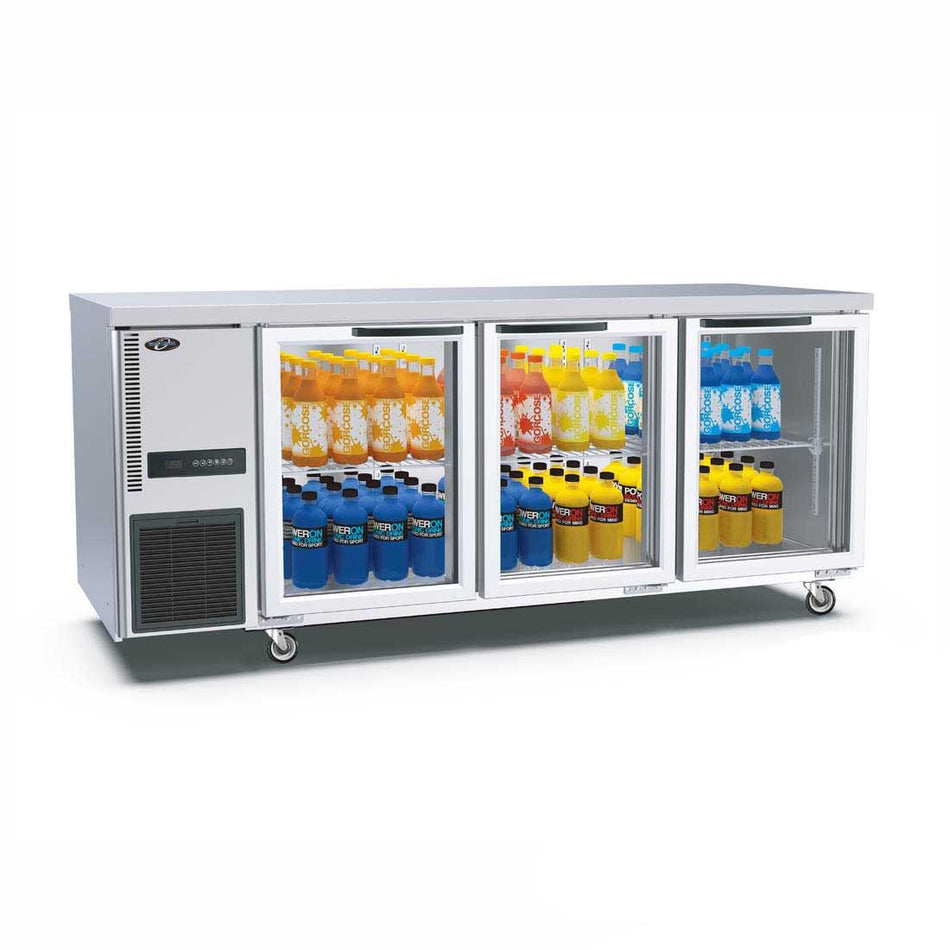 Thermaster Stainless Steel Triple Glass Door Workbench Fridge TL1800TNG-3D