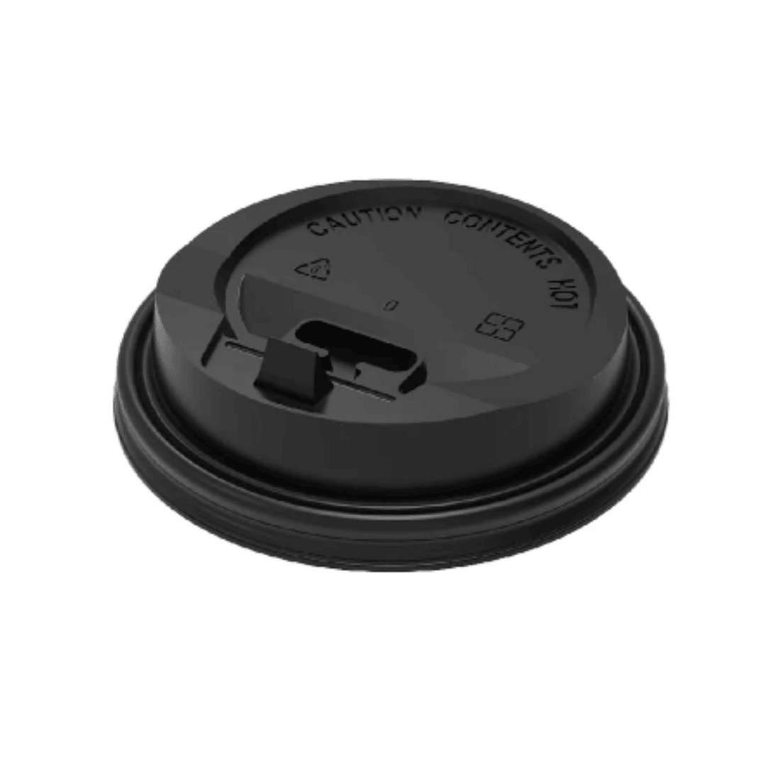 PakMax 90 mm Black PS Sip Through Lid PSSL-90BK-LID Carton of 1000 - supplier image 1