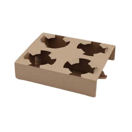 PakMax 4 Cup Kraft Pulp Cup Holder PCH-4K Carton of 200 - supplier image 1