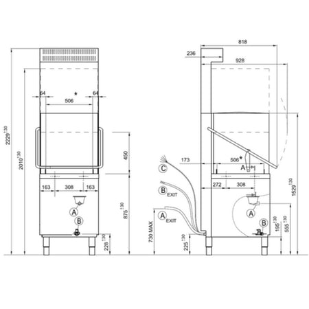 Washmaster Passthrough Commercial Dishwasher with Heat Recovery WM50HR - Commercial Kitchen Appliances