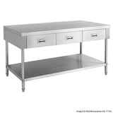 Modular Systems 304 Grade Stainless Steel Work Bench With Drawers And Undershelf