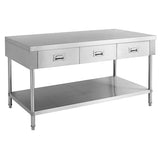 Modular Systems 304 Grade Stainless Steel Work Bench With Drawers And Undershelf
