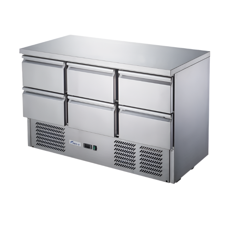 FED-X Six Drawer Compact Workbench Fridge XGNS1300-6D