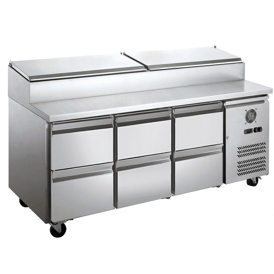 FED-X Six Drawer Salad Prep Fridge XSS7C18S3V-6D