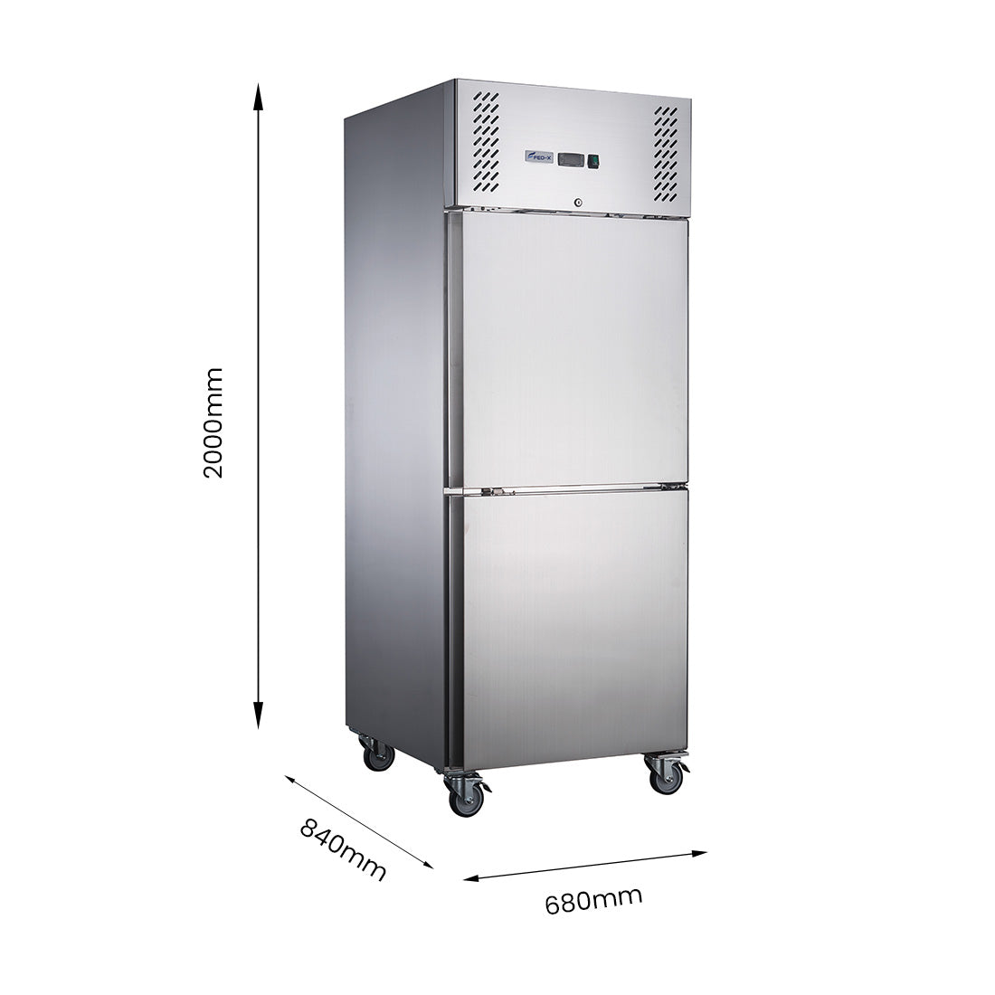 FED - X S/S Two Door Upright Fridge 600L XURC600S1V - Commercial Kitchen Appliances